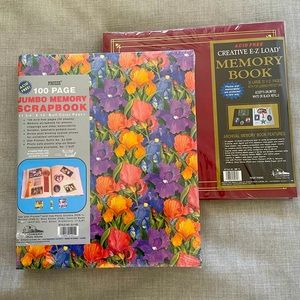 Pioneer Scrapbook Album Set (2);Floral 11 3/4”x14” 100 pgs & Red 12”x12” 20 pgs